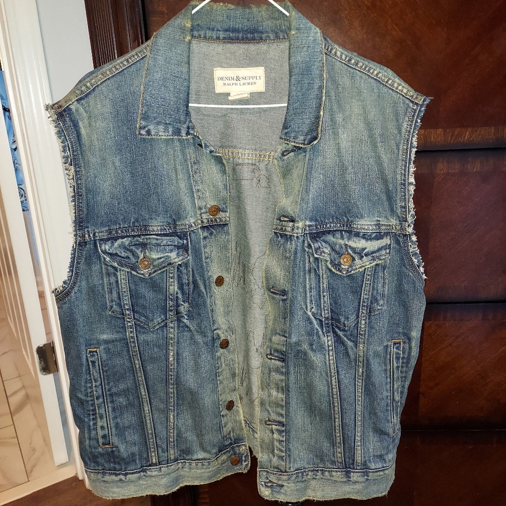 Denim men's vest
